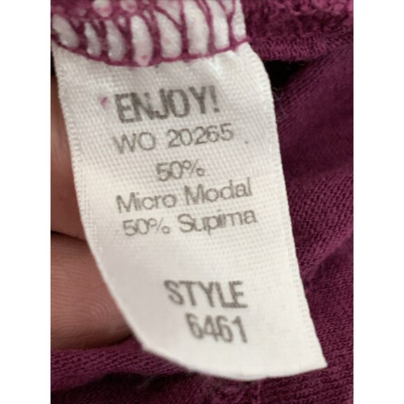 Michael Stars Asymmetric Shoulder T-Shirt Women's Modal Supima Purple One Size - Picture 5 of 7